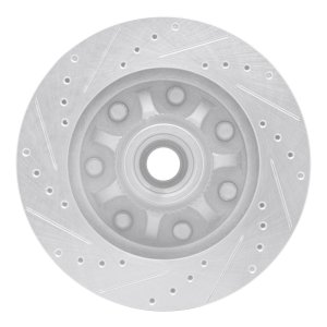 Ford F-150 Brake Rotor (1) - Front Right - R1 Concepts - Drilled & Slotted - Silver - `97-`04